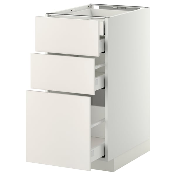 METOD / MAXIMERA - METOD / MAXIMERA Base cb 3 frnts/2 low/1 md/1 hi drw, white/Veddinge white, 40x60 cm