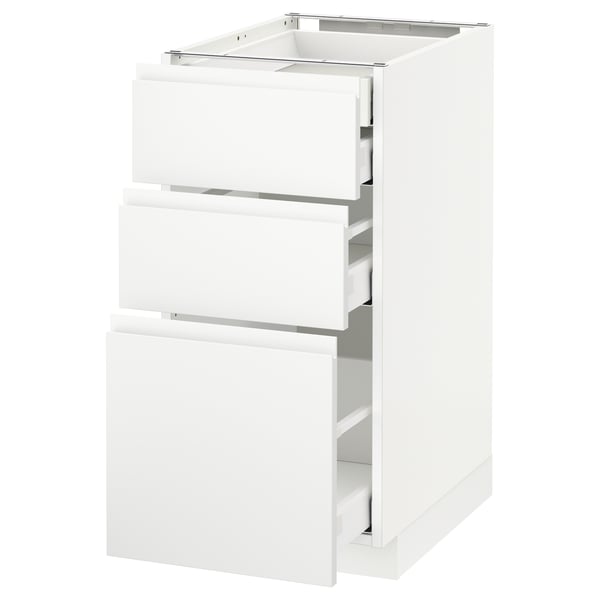 METOD / MAXIMERA - METOD / MAXIMERA Base cb 3 frnts/2 low/1 md/1 hi drw, white/Voxtorp matt white, 40x60 cm