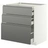 METOD / MAXIMERA base cb 3 frnts/2 low/1 md/1 hi drw, white/Voxtorp stainless steel effect, 80x60 cm