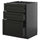 METOD / MAXIMERA - METOD / MAXIMERA Base cb 3 frnts/2 low/1 md/1 hi drw, black-grey/Lerhyttan black stained, 60x60 cm