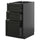METOD / MAXIMERA - METOD / MAXIMERA Base cb 3 frnts/2 low/1 md/1 hi drw, black-grey/Lerhyttan black stained, 40x60 cm
