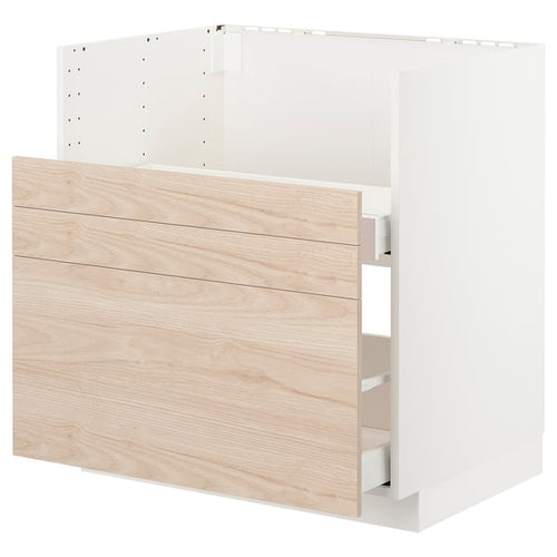 METOD / MAXIMERA - METOD / MAXIMERA Base cab f TALLSJÖN sink, white/Askersund light ash effect, 80x60 cm