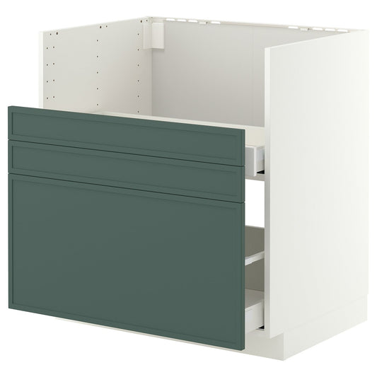 METOD / MAXIMERA base cab f TALLSJÖN sink, white/Aspudden dark grey-green, 80x60 cm