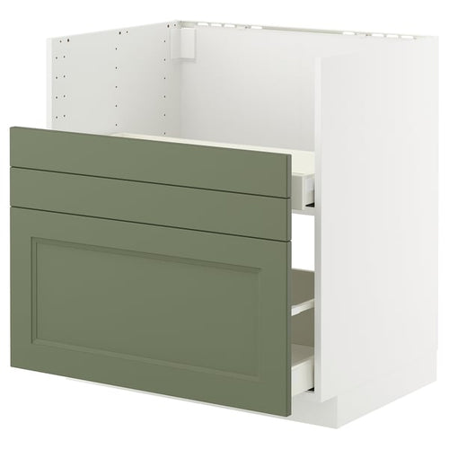 METOD / MAXIMERA - METOD / MAXIMERA Base cab f TALLSJÖN sink, white/Axstad grey-green, 80x60 cm