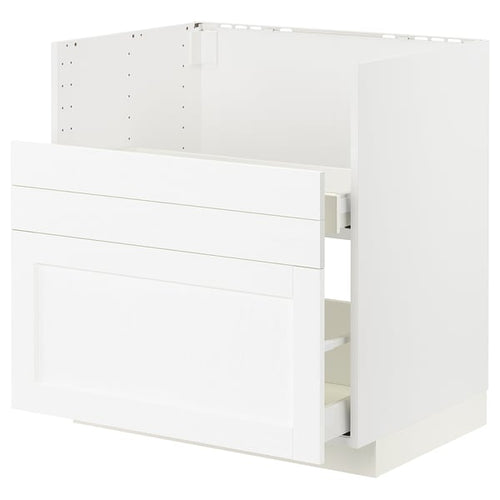 METOD / MAXIMERA - METOD / MAXIMERA Base cab f TALLSJÖN sink, white Enköping/white wood effect, 80x60 cm