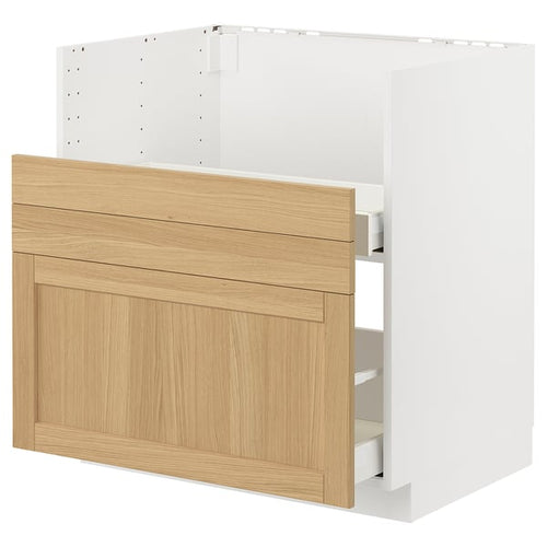 METOD / MAXIMERA - METOD / MAXIMERA Base cab f TALLSJÖN sink, white/Forsbacka oak, 80x60 cm