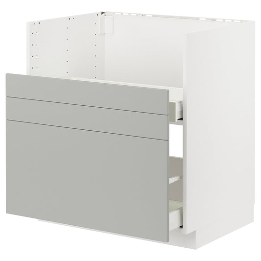 METOD / MAXIMERA base cab f TALLSJÖN sink, white/Havstorp light grey, 80x60 cm