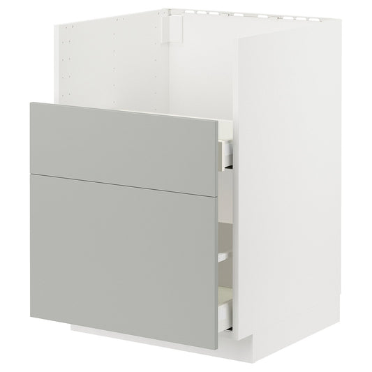 METOD / MAXIMERA base cab f TALLSJÖN sink, white/Havstorp light grey, 60x60 cm