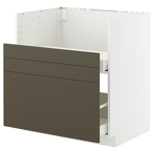 METOD / MAXIMERA - METOD / MAXIMERA Base cab f TALLSJÖN sink, white/Havstorp brown-beige, 80x60 cm