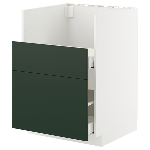 METOD / MAXIMERA - METOD / MAXIMERA Base cab f TALLSJÖN sink, white/Havstorp deep green, 60x60 cm