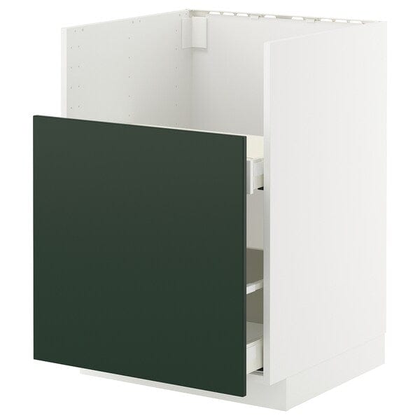 METOD / MAXIMERA - METOD / MAXIMERA Base cab f TALLSJÖN sink, white/Havstorp deep green, 60x60 cm