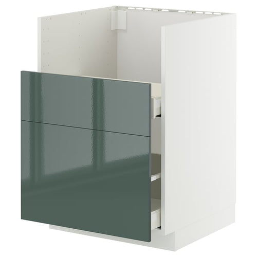 METOD / MAXIMERA - METOD / MAXIMERA Base cab f TALLSJÖN sink, white/Kallarp high-gloss dark grey-green, 60x60 cm