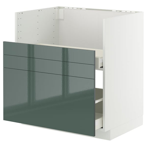 METOD / MAXIMERA - METOD / MAXIMERA Base cab f TALLSJÖN sink, white/Kallarp high-gloss dark grey-green, 80x60 cm