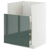 METOD / MAXIMERA base cab f TALLSJÖN sink, white/Kallarp high-gloss dark grey-green, 60x60 cm