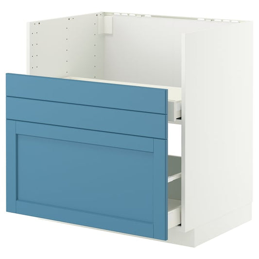 METOD / MAXIMERA mob sink base TALLSJÖN, white/Lerhyttan blue, 80x60 cm