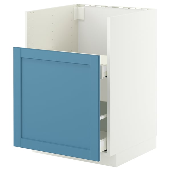 METOD / MAXIMERA base cab f TALLSJÖN sink, white/Lerhyttan blue, 60x60 cm
