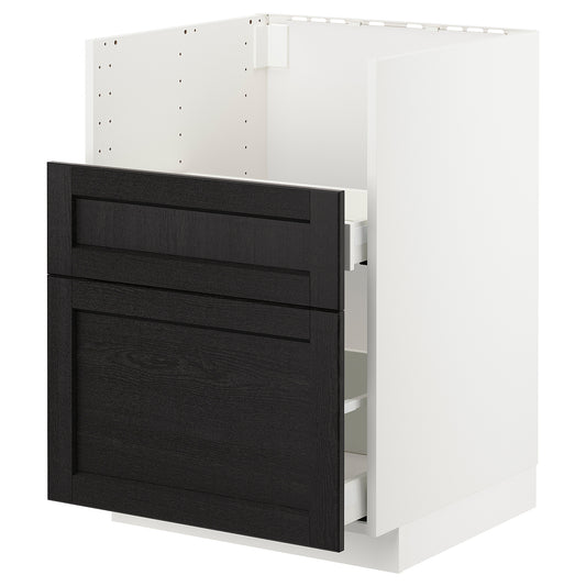 METOD / MAXIMERA base cab f TALLSJÖN sink, white/Lerhyttan black stained, 60x60 cm