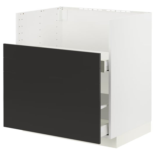 METOD / MAXIMERA - METOD / MAXIMERA Base cab f TALLSJÖN sink, white/Nickebo matt anthracite, 80x60 cm