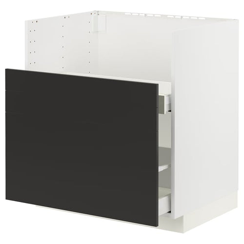 METOD / MAXIMERA - METOD / MAXIMERA Base cab f TALLSJÖN sink, white/Nickebo matt anthracite, 80x60 cm