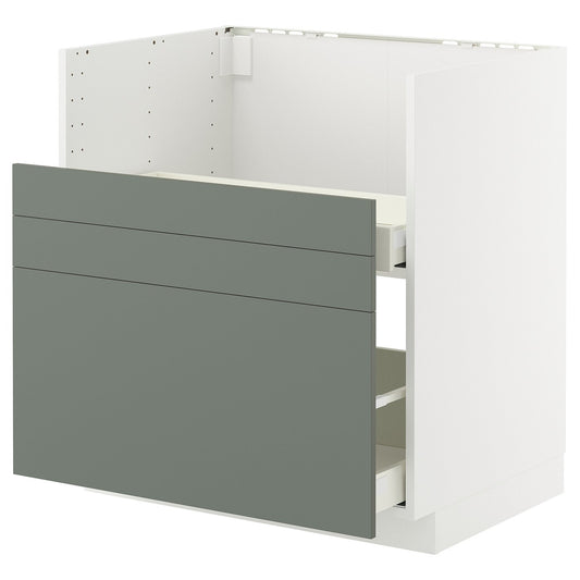 METOD / MAXIMERA base cab f TALLSJÖN sink, white/Nickebo matt grey-green, 80x60 cm