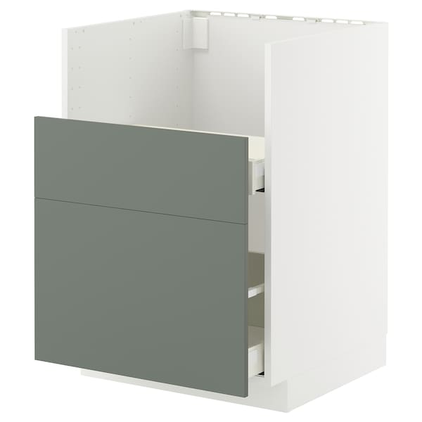 Ikea METOD / MAXIMERA - Mob sink base unit TALLSJÖN, white/Nickebo gray-green matte,60x60 cm