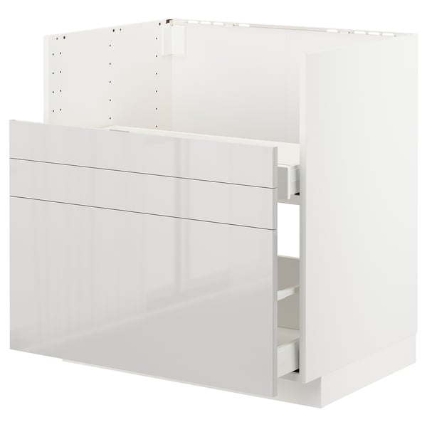 METOD / MAXIMERA - METOD / MAXIMERA Base cab f TALLSJÖN sink, white/Ringhult light grey, 80x60 cm