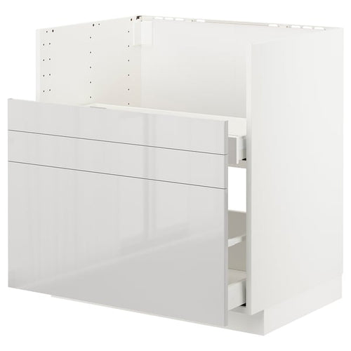 METOD / MAXIMERA - METOD / MAXIMERA Base cab f TALLSJÖN sink, white/Ringhult light grey, 80x60 cm