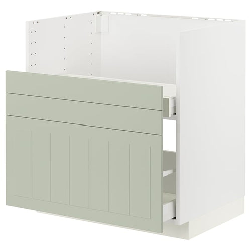 METOD / MAXIMERA - METOD / MAXIMERA Base cab f TALLSJÖN sink, white/Stensund light green, 80x60 cm