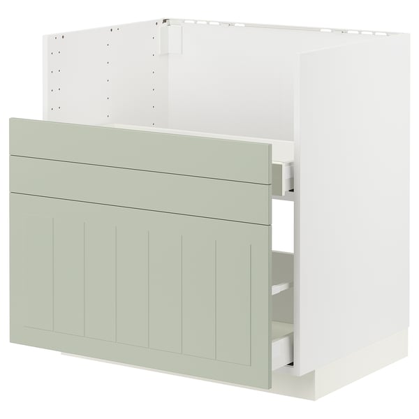 METOD / MAXIMERA - METOD / MAXIMERA Base cab f TALLSJÖN sink, white/Stensund light green, 80x60 cm