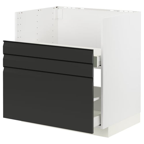 METOD / MAXIMERA - METOD / MAXIMERA Base cab f TALLSJÖN sink, white/Upplöv matt anthracite, 80x60 cm