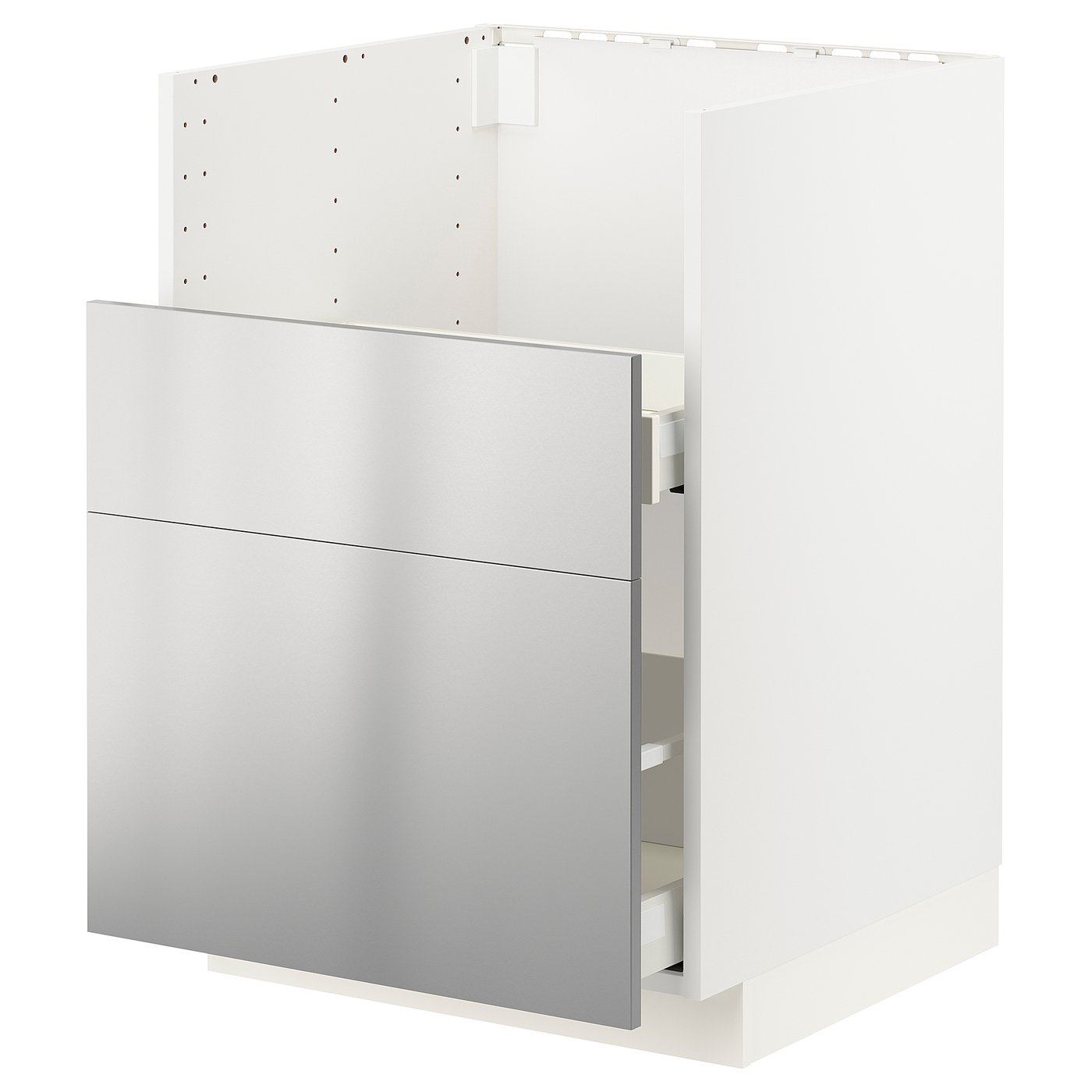 METOD / MAXIMERA base cab f TALLSJÖN sink, white/Vårsta stainless steel, 60x60 cm