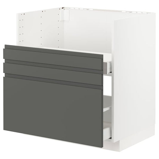 METOD / MAXIMERA - METOD / MAXIMERA Base cab f TALLSJÖN sink, white/Voxtorp dark grey, 80x60 cm