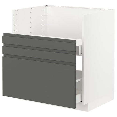 METOD / MAXIMERA - METOD / MAXIMERA Base cab f TALLSJÖN sink, white/Voxtorp dark grey, 80x60 cm