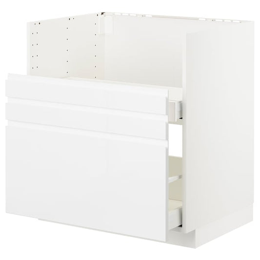METOD / MAXIMERA - METOD / MAXIMERA Base cab f TALLSJÖN sink, white/Voxtorp high-gloss/white, 80x60 cm