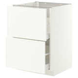 METOD / MAXIMERA base cb 2 fronts/2 high drawers, white/Aspudden matt white, 60x60 cm