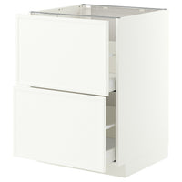 METOD / MAXIMERA base cb 2 fronts/2 high drawers, white/Aspudden matt white, 60x60 cm