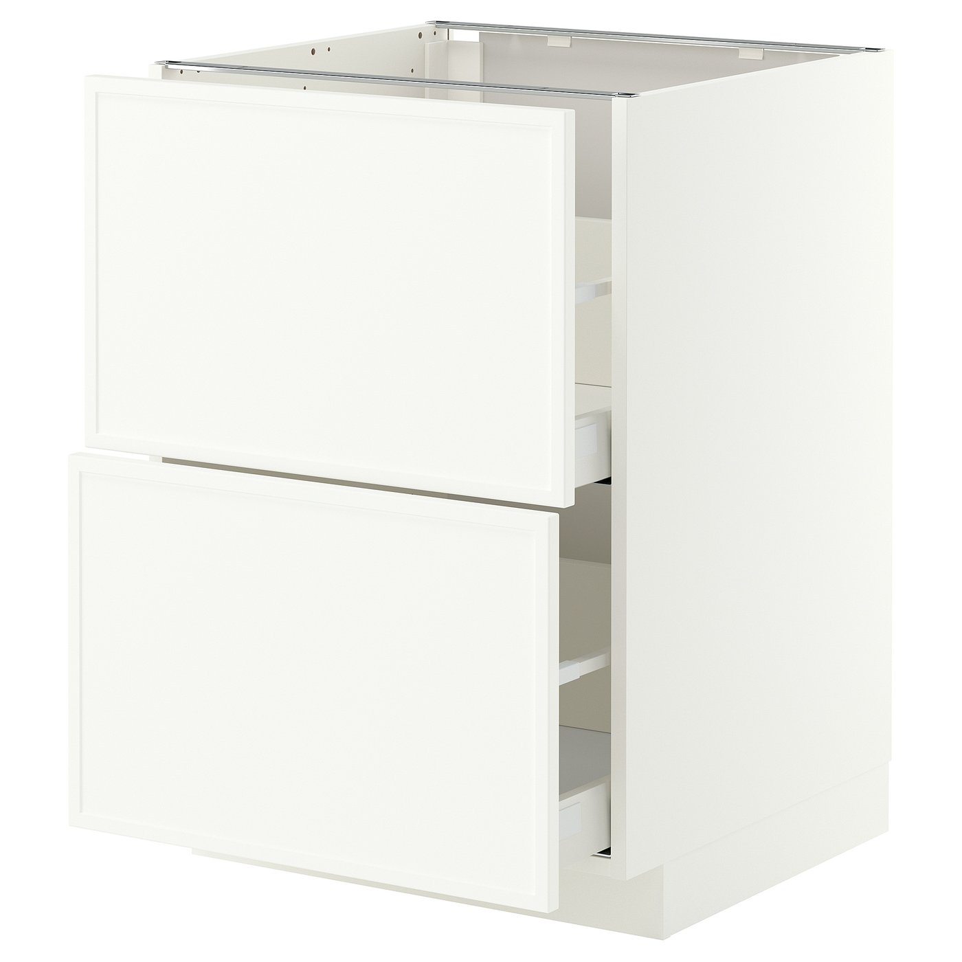 METOD / MAXIMERA base cb 2 fronts/2 high drawers, white/Aspudden matt white, 60x60 cm