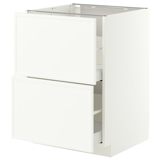 METOD / MAXIMERA base cb 2 fronts/2 high drawers, white/Aspudden matt white, 60x60 cm