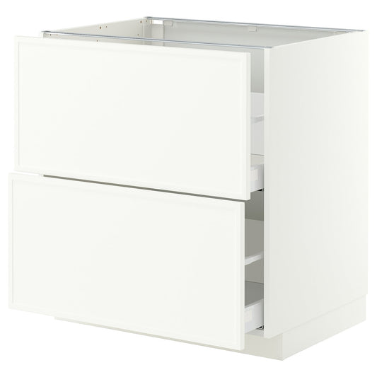 METOD / MAXIMERA base cb 2 fronts/2 high drawers, white/Aspudden matt white, 80x60 cm