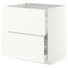 METOD / MAXIMERA base cb 2 fronts/2 high drawers, white/Aspudden matt white, 80x60 cm