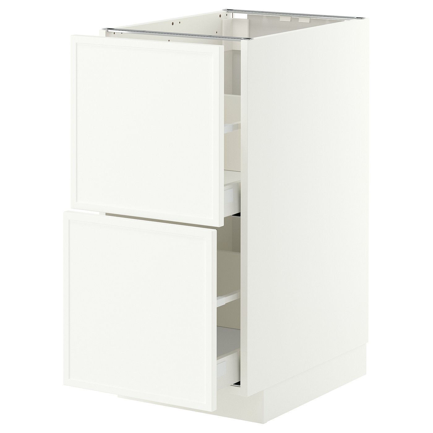 METOD / MAXIMERA base cb 2 fronts/2 high drawers, white/Aspudden matt white, 40x60 cm