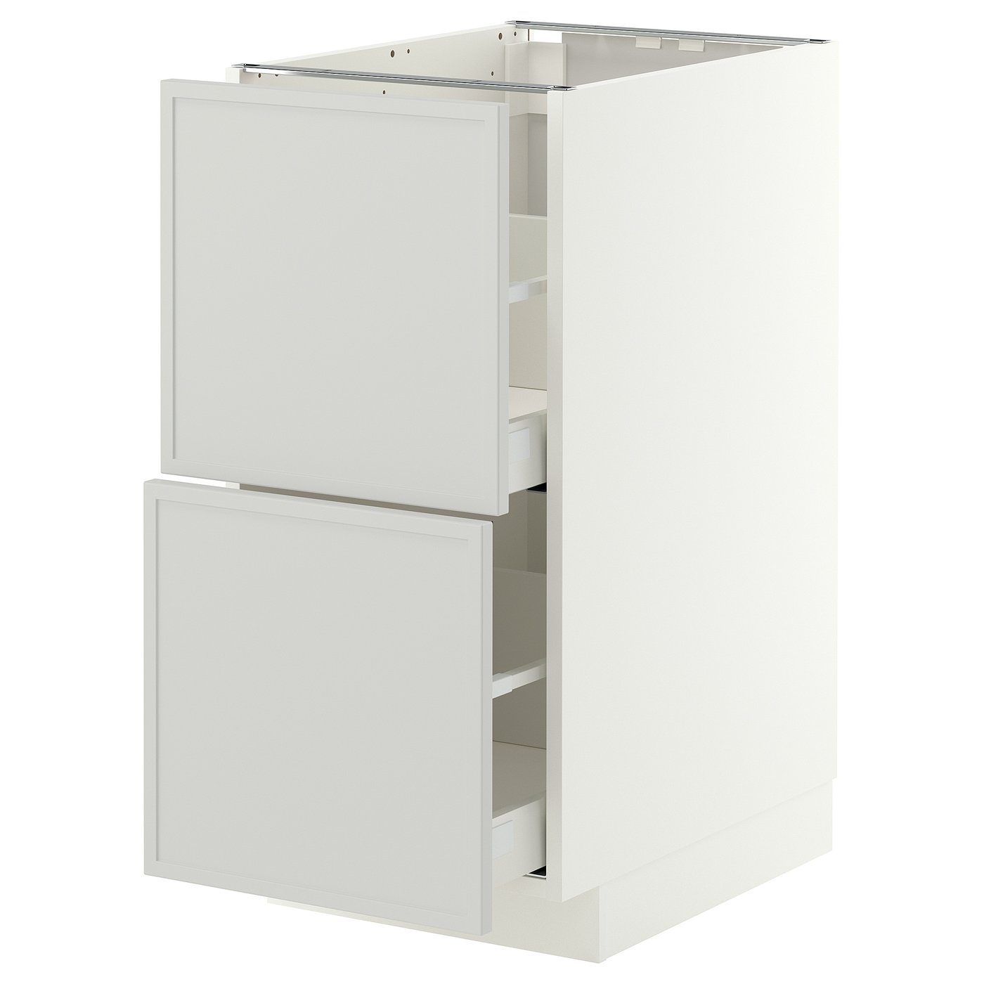 METOD / MAXIMERA base cb 2 fronts/2 high drawers, white/Aspudden light grey, 40x60 cm