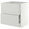 METOD / MAXIMERA base cb 2 fronts/2 high drawers, white/Aspudden light grey, 80x60 cm