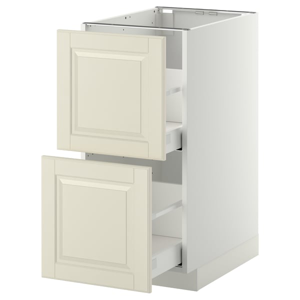 METOD / MAXIMERA - METOD / MAXIMERA Base cb 2 fronts/2 high drawers, white/Bodbyn off-white, 40x60 cm