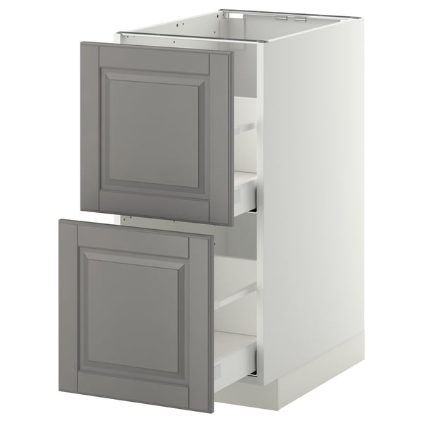 METOD / MAXIMERA - METOD / MAXIMERA Base cb 2 fronts/2 high drawers, white/Bodbyn grey, 40x60 cm