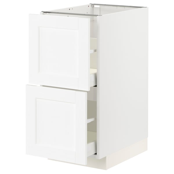 METOD / MAXIMERA base cb 2 fronts/2 high drawers, white Enköping/white wood effect, 40x60 cm
