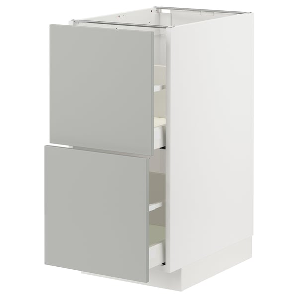 Ikea METOD / MAXIMERA - Base cb 2 fronts/2 high drawers, white/Havstorp light grey, 40x60 cm