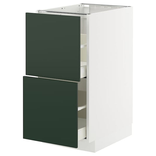 Ikea METOD / MAXIMERA - Base cb 2 fronts/2 high drawers, white/Havstorp deep green, 40x60 cm