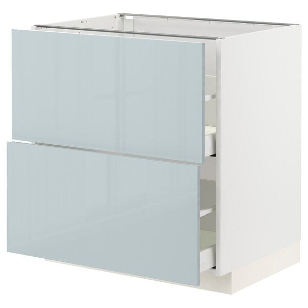 Ikea METOD / MAXIMERA - Base cb 2 fronts/2 high drawers, white/Kallarp light grey-blue, 80x60 cm