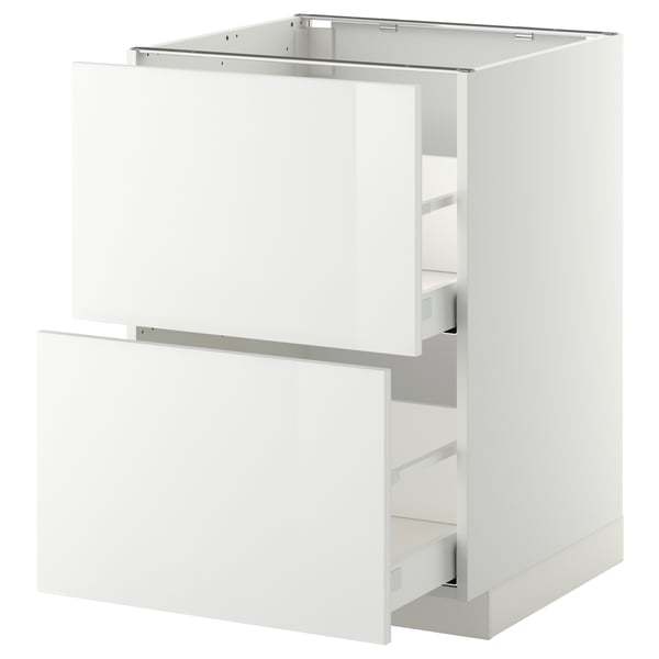 METOD / MAXIMERA - METOD / MAXIMERA Base cb 2 fronts/2 high drawers, white/Ringhult white, 60x60 cm